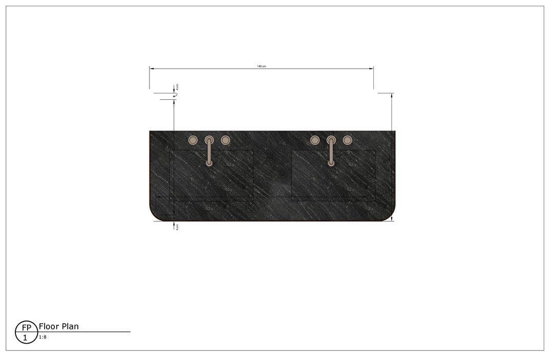 Turin- 60" Green Solid Walnut Wood Double sink bathroom vanity set