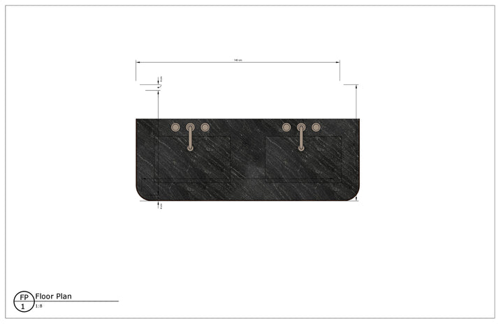 Turin- 60" Green Solid Walnut Wood Double sink bathroom vanity set