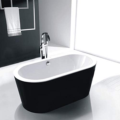 Black Freestanding Tub Oval Shape 59"