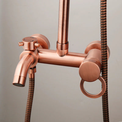 Copper Satin Exposed Shower System 3 way function