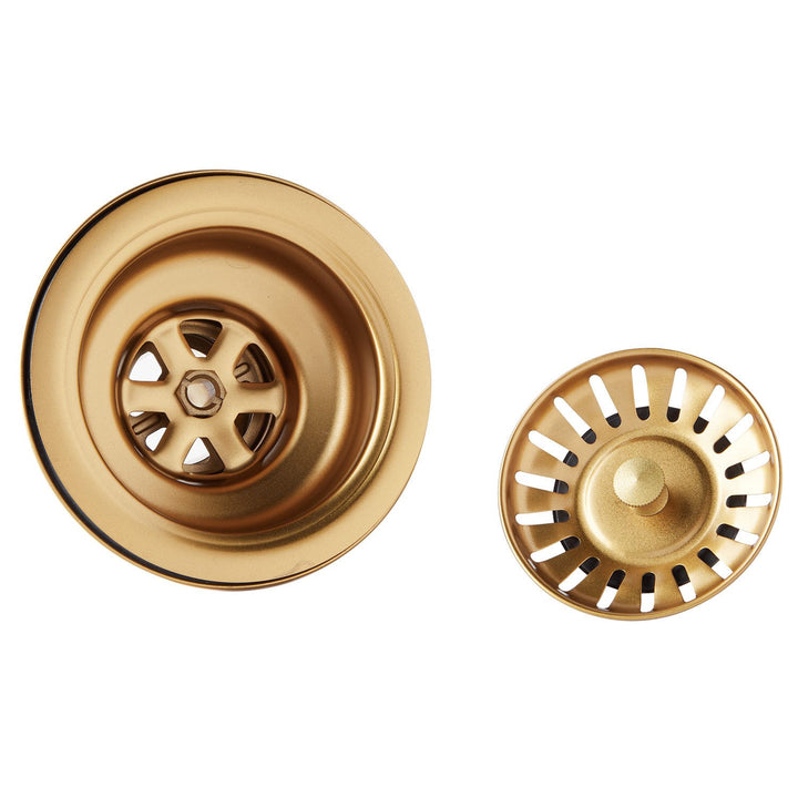 Brushed Brass Gold Undermount 100%-16 Gauge Commercial Grade Kitchen Sink Single Bowl 304 Stainless Steel with Nano Coated Technology