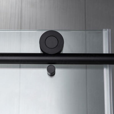 Black Matte Frameless Sliding Bathtub Shower Door 10mm size 60"x60"