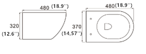 Wall Mounted Elongated Toilet Bowl 8010