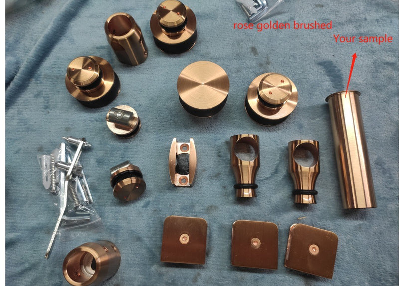 Copper Satin Sliding Frameless Shower Glass Door Hardware Kit SS05