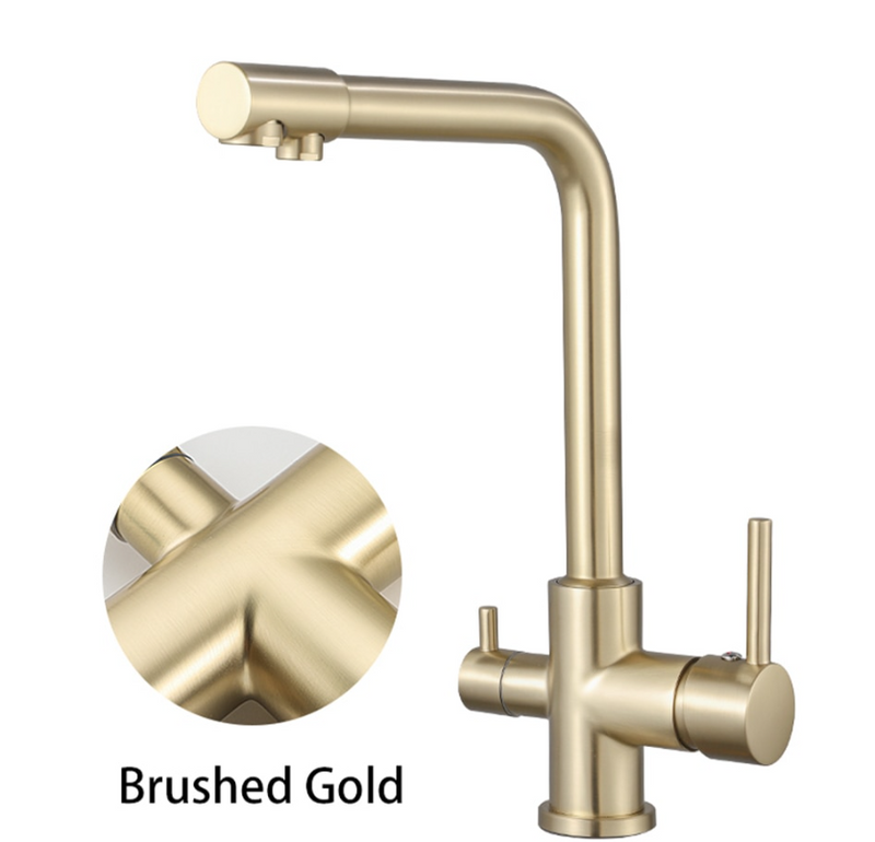 Brushed gold bar 2 way filter water and prep bar faucet