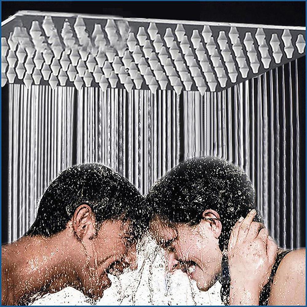 Chrome CSA 12" LED Rain Shower Head Thermostatic Valve 6 PCS Jets Hand Shower Cell Mounted Jets Hand Shower Sprayer