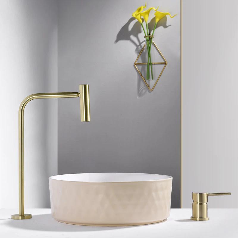 Brushed Gold- Rose Gold-Black Tall Vessel Bathroom Sink Faucet