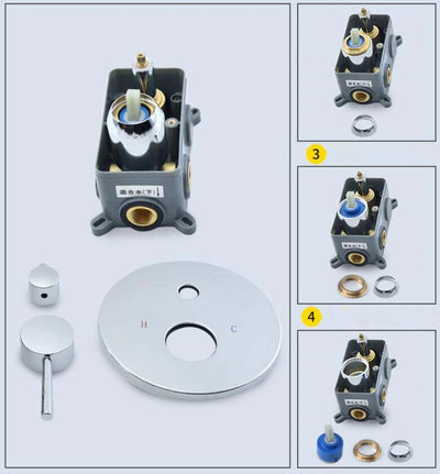 Brushed Gold- Black-Brushed Nickel  2 Way Diverter Pressure Balance Shower With Handheld Sprayer Completed Kit