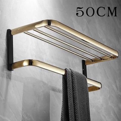 Gold with Black Bathroom Accessories