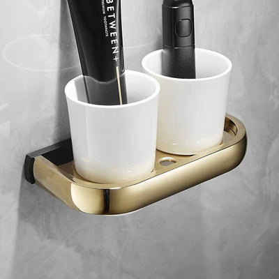 Glod with Black Bathroom Accessories
