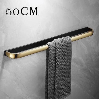 Gold with Black Bathroom Accessories