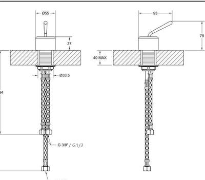 Nordic Ceiling mount bathroom faucet