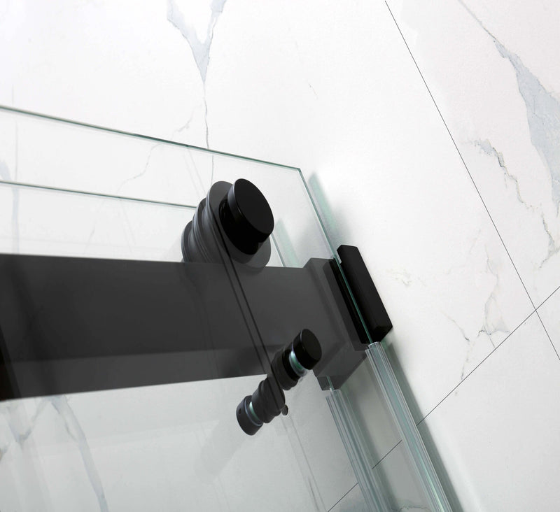 Black DS1 Frameless Slide Shower Door 2 side Opening 72"