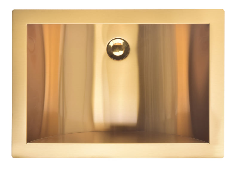 Brushed Gold -Matte Black  Rectangular Stainless Steel Undermount Bathroom sink