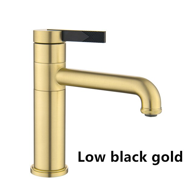 Brushed Gold with Black Tall and short bathroom faucets