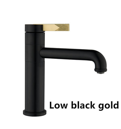 Brushed Gold with Black Tall and short bathroom faucets