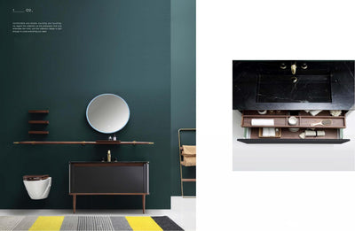 Nordic Design- Color Grey Gun Gloss single bowl 2 Front Legs Solid Walnut Wood Bathroom Vanity Set size 48"