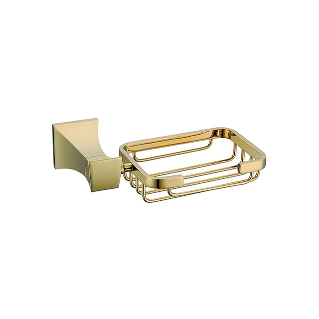Gold polished brass square bathroom accessories