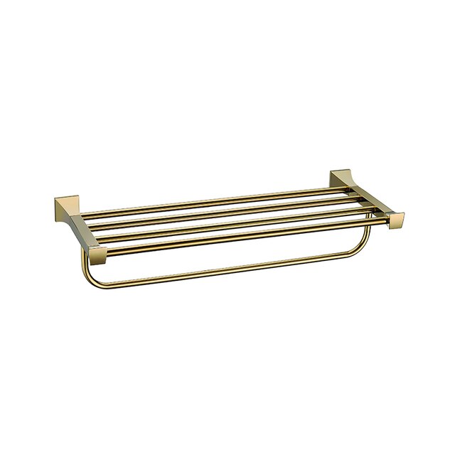 Gold polished brass square bathroom accessories