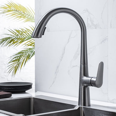 White-Matte Black Tall Dual Pull Out Sprayer  Kitchen Faucet