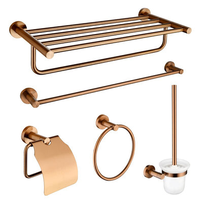 Nordic design Brushed Rose Gold Round Bathroom Accessories