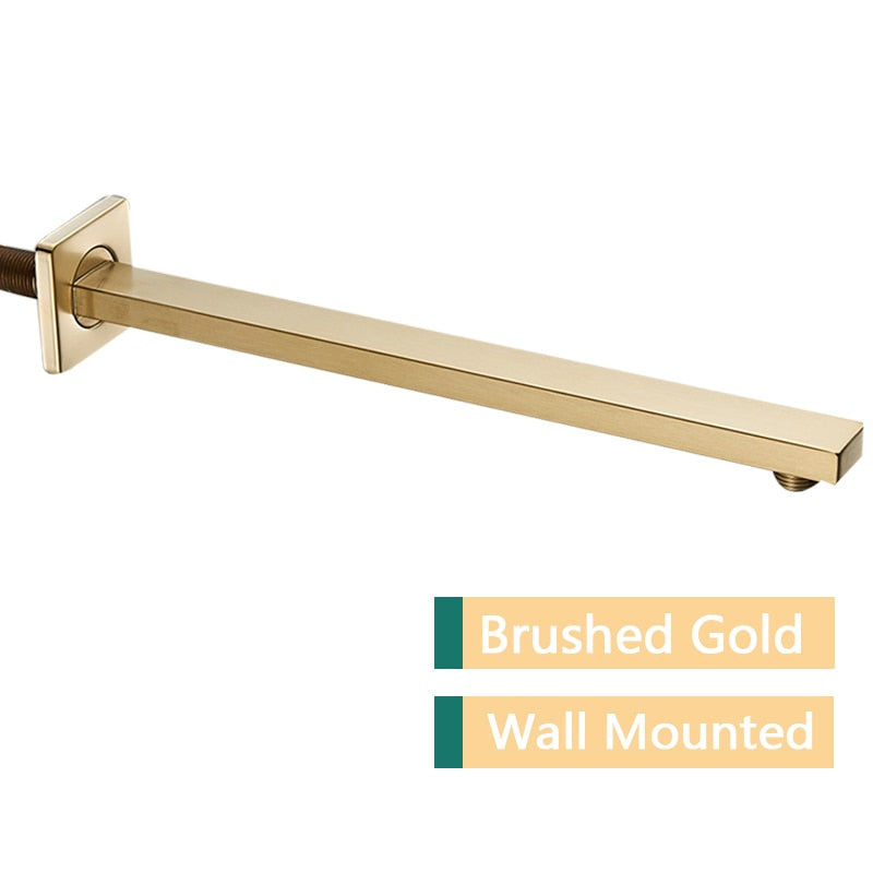 Black-Brushed gold-Chrome-Gold Wall Mounted 16" Shower arm G 1/2