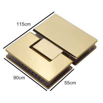 Brushed Gold  Brass Shower Glass Door Hardware Hinges and Glass Door Clips Holder 10mm to 12mm