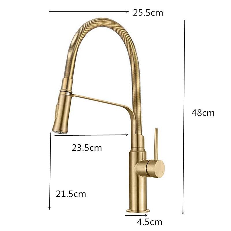Brushed Gold Tall For Kitchen Island Faucet Chef Style