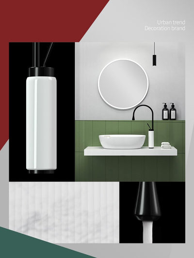 Black with green tall vessel faucet