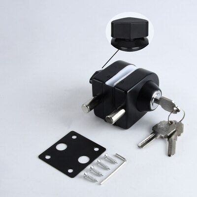 Titanium Glass Double Lock Shower Glass Door for 10mm to 12mm