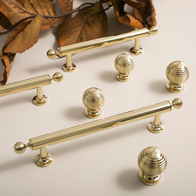 Gold polished french victorian cabinet and knob handles
