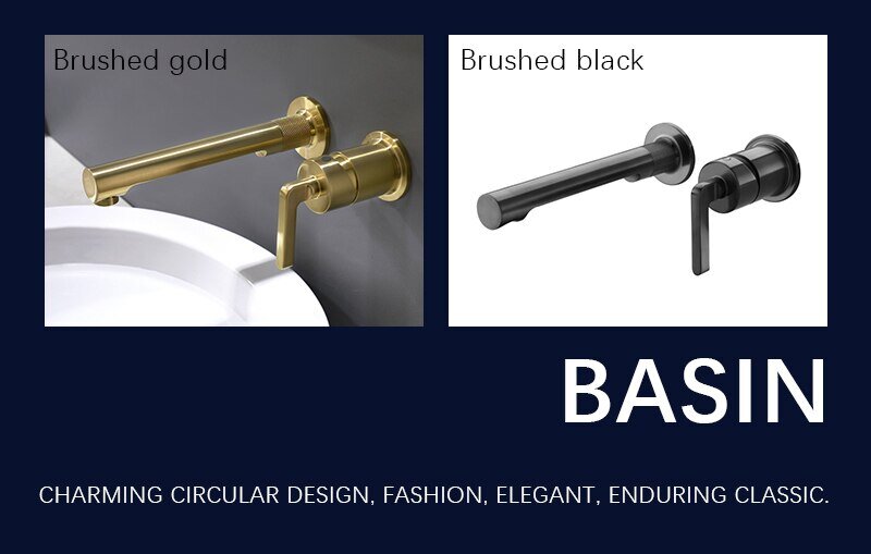 Milno-Brushed gold-Grey Gun  wall mounted bathroom faucet