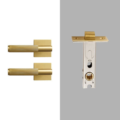 Brushed Gold Modern Interior Door Passage Lock Set