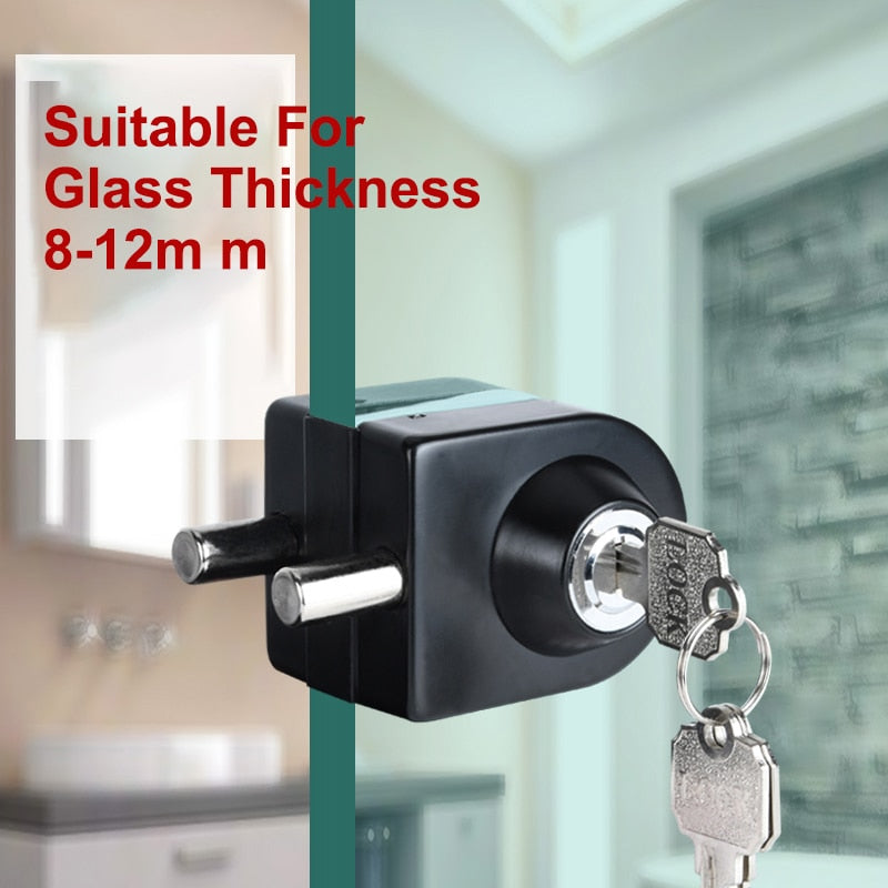 Titanium Glass Double Lock Shower Glass Door for 10mm to 12mm