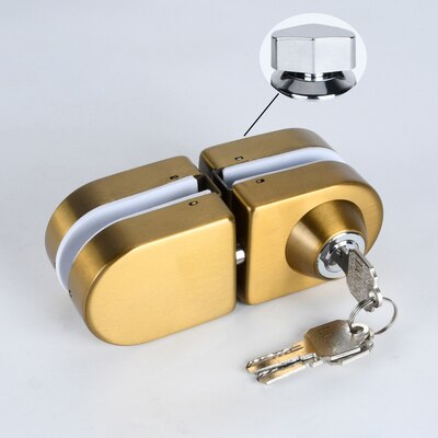 Titanium Glass Double Lock Shower Glass Door for 10mm to 12mm
