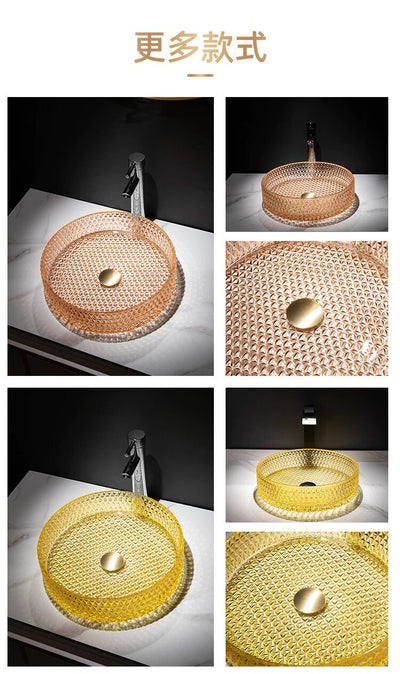 Color Crystal Vessel Sink