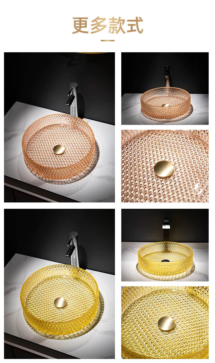 Color Crystal Vessel Sink