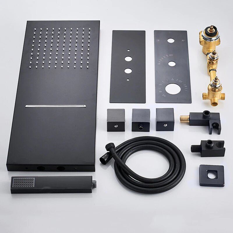 Copy of Black Square 2 Way Mixer Thermostatic Shower Kit