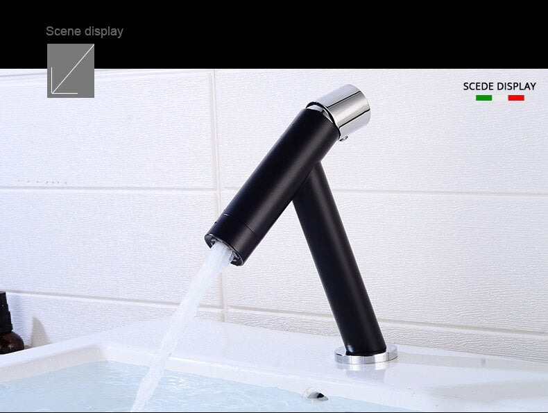 Black Matte Tall vessel and short single hole bathroom faucet