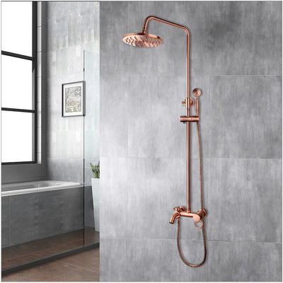 Copper Satin Exposed Shower System 3 way function