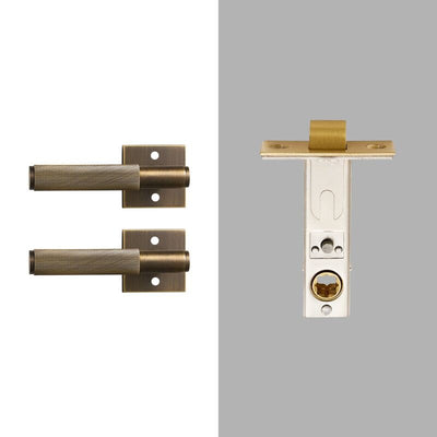 Brushed Gold Modern Interior Door Passage Lock Set