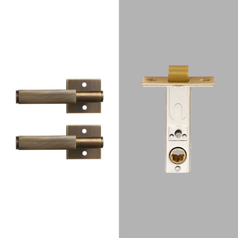 Brushed Gold Modern Interior Door Passage Lock Set