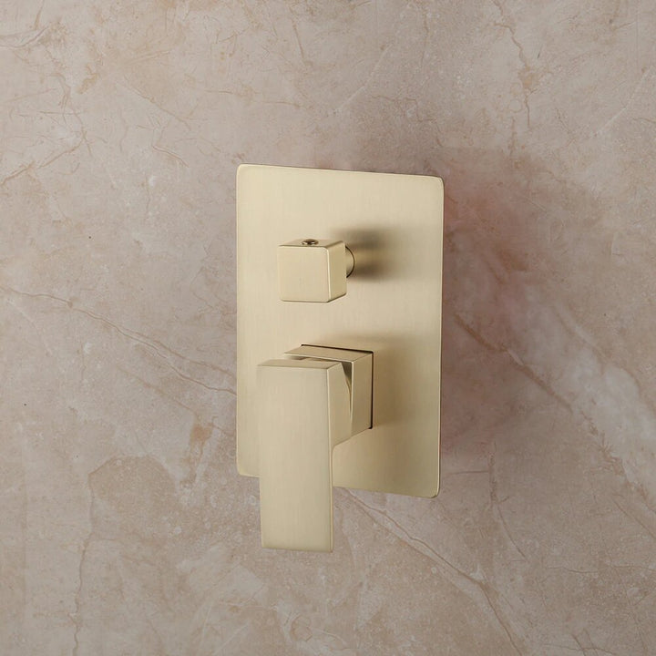 Brushed gold square 12 Inches inch 2 way function diverter shower kit