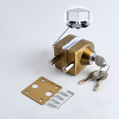 Titanium Glass Double Lock Shower Glass Door for 10mm to 12mm