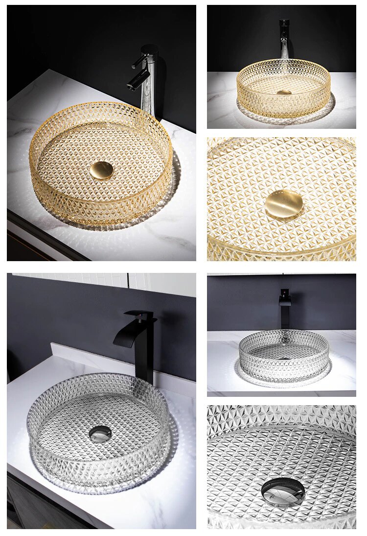 Color Crystal Vessel Sink