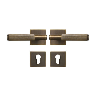 Brushed Gold Modern Interior Door Passage Lock Set