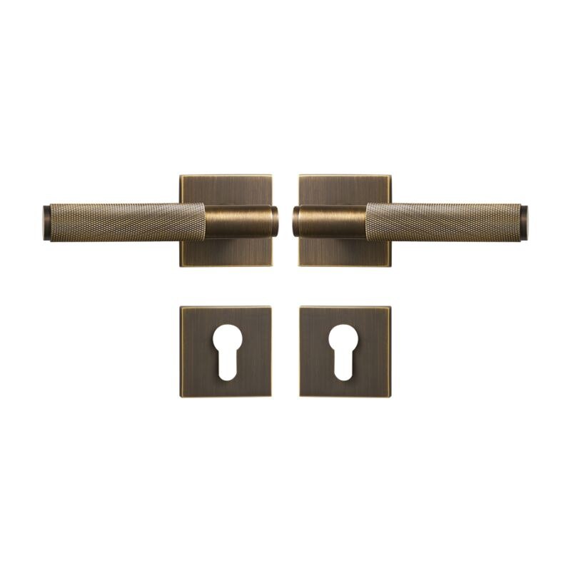 Brushed Gold Modern Interior Door Passage Lock Set