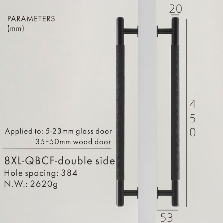 Cabinet door appliance and door entrance handles