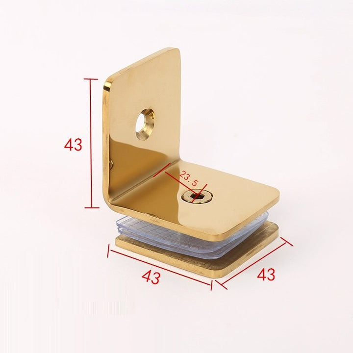 Brushed Gold  Brass Shower Glass Door Hardware Hinges and Glass Door Clips Holder 10mm to 12mm