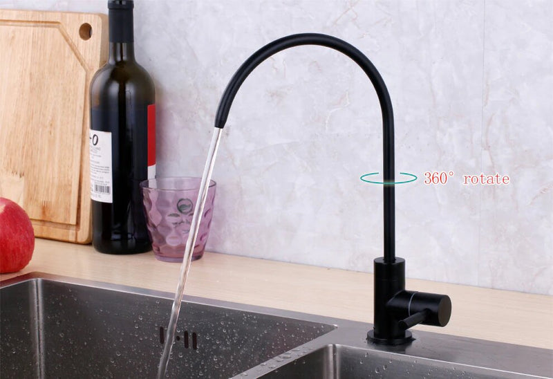 Reverse osmosis cold water filter faucet black, white and brushed gold color